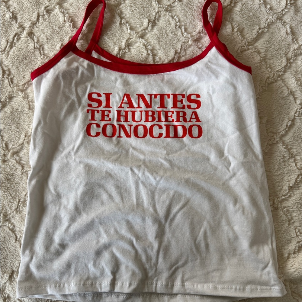 Karol G Si Antes Te Hubiera Conocido Tank Red White Merch NWT XL